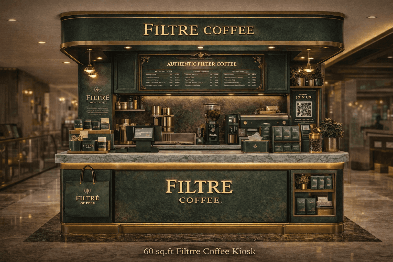 Filtre Coffee Kiosk — Mall Installation